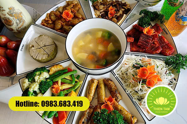 Thực đơn cỗ chay 8 món cao cấp – Mâm cỗ chay Thiên Tâm