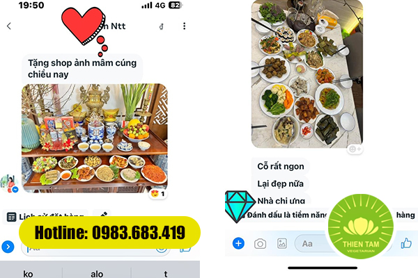Cỗ chay giao tới đúng món, trình bày chỉnh chu. Cỗ ngon, lại đẹp nữa, nhà chị ưng!