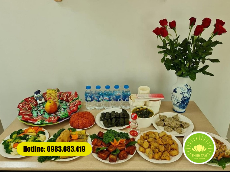 Mâm cỗ chay truyền thống cúng rằm tại nhà – sử dụng nguyên liệu sạch, thuần chay